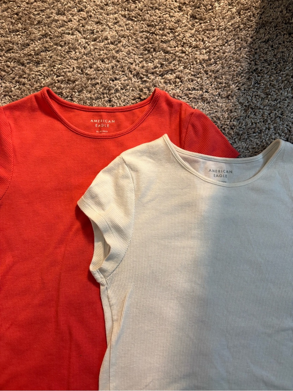 American Eagle Outfitters Kids Ribbed Tees - Red & Cream